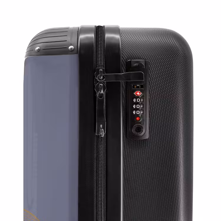 Suitcase - Minimal - Gray-blue with gold waves — 5
