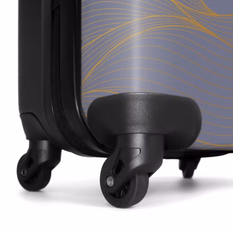 Suitcase - Minimal - Gray-blue with gold waves — 6