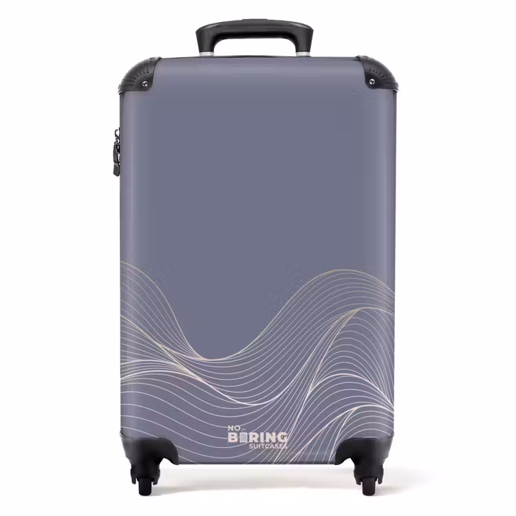 Suitcase - Minimal - Gray-blue with waves — 1