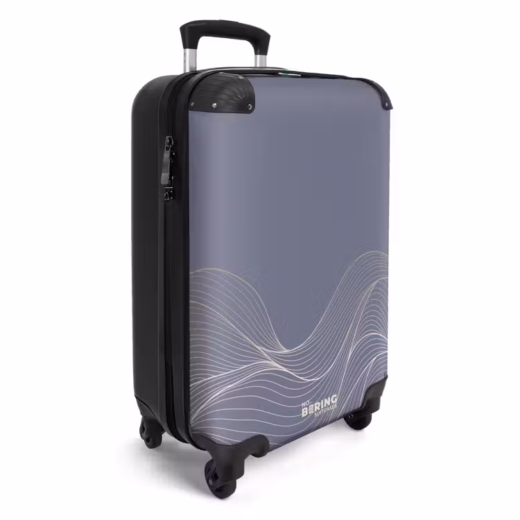 Suitcase - Minimal - Gray-blue with waves — 2