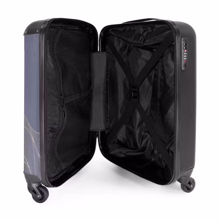 Suitcase - Minimal - Gray-blue with waves — 4