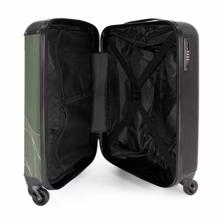 Suitcase - Minimal - gray-green with waves — 4