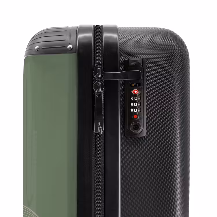 Suitcase - Minimal - gray-green with waves — 5