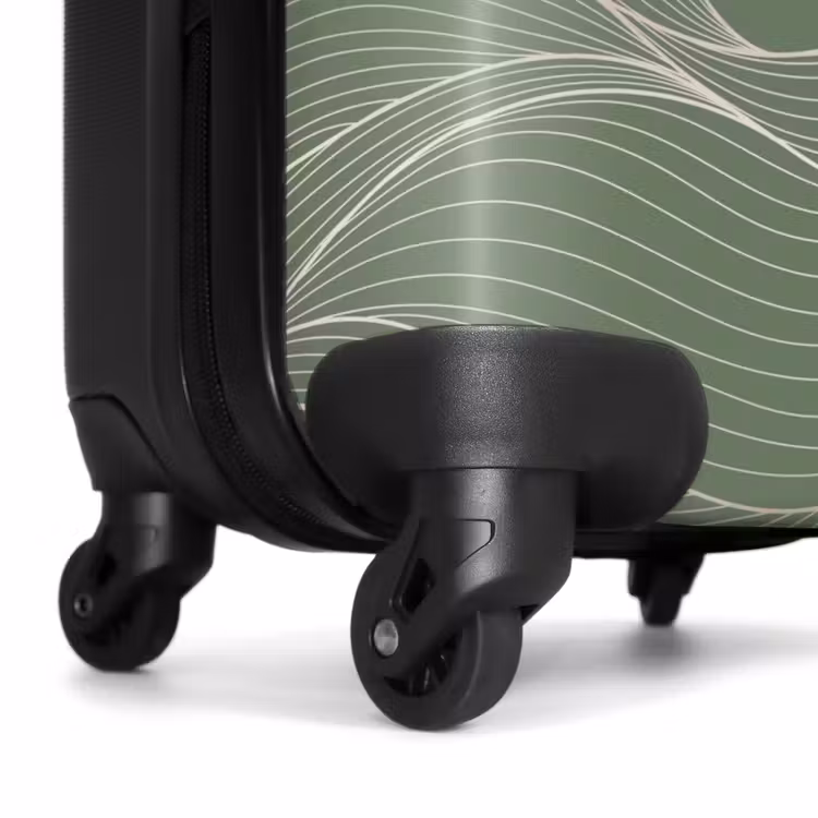 Suitcase - Minimal - gray-green with waves — 6