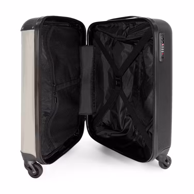Suitcase - Minimal - Light beige with black stripe — 4