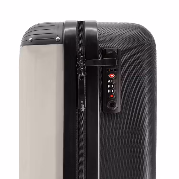 Suitcase - Minimal - Light beige with black stripe — 5