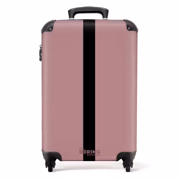 Suitcase - Minimal - Soft old pink with black stripe — 1