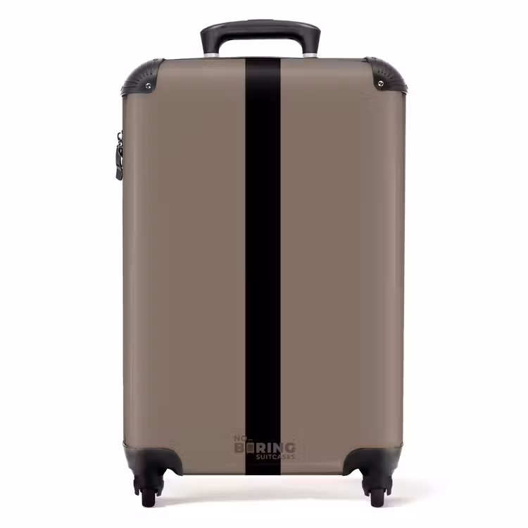 Suitcase - Minimal - Taupe with black stripe — 1