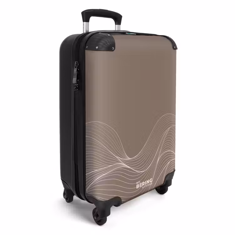 Suitcase - Minimal - Taupe with waves — 2