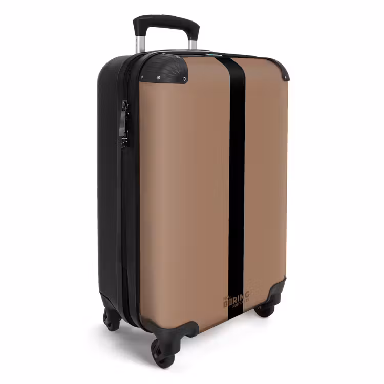 Suitcase - Minimal - Warm brown with black stripe — 2