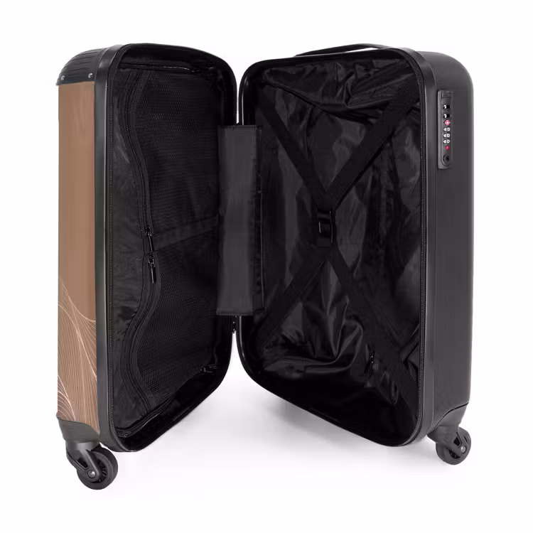 Suitcase - Minimal - Warm brown with waves — 4
