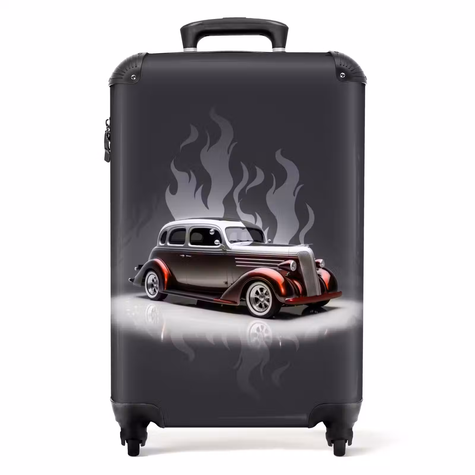 Suitcase - Gray car with gray flames — 1