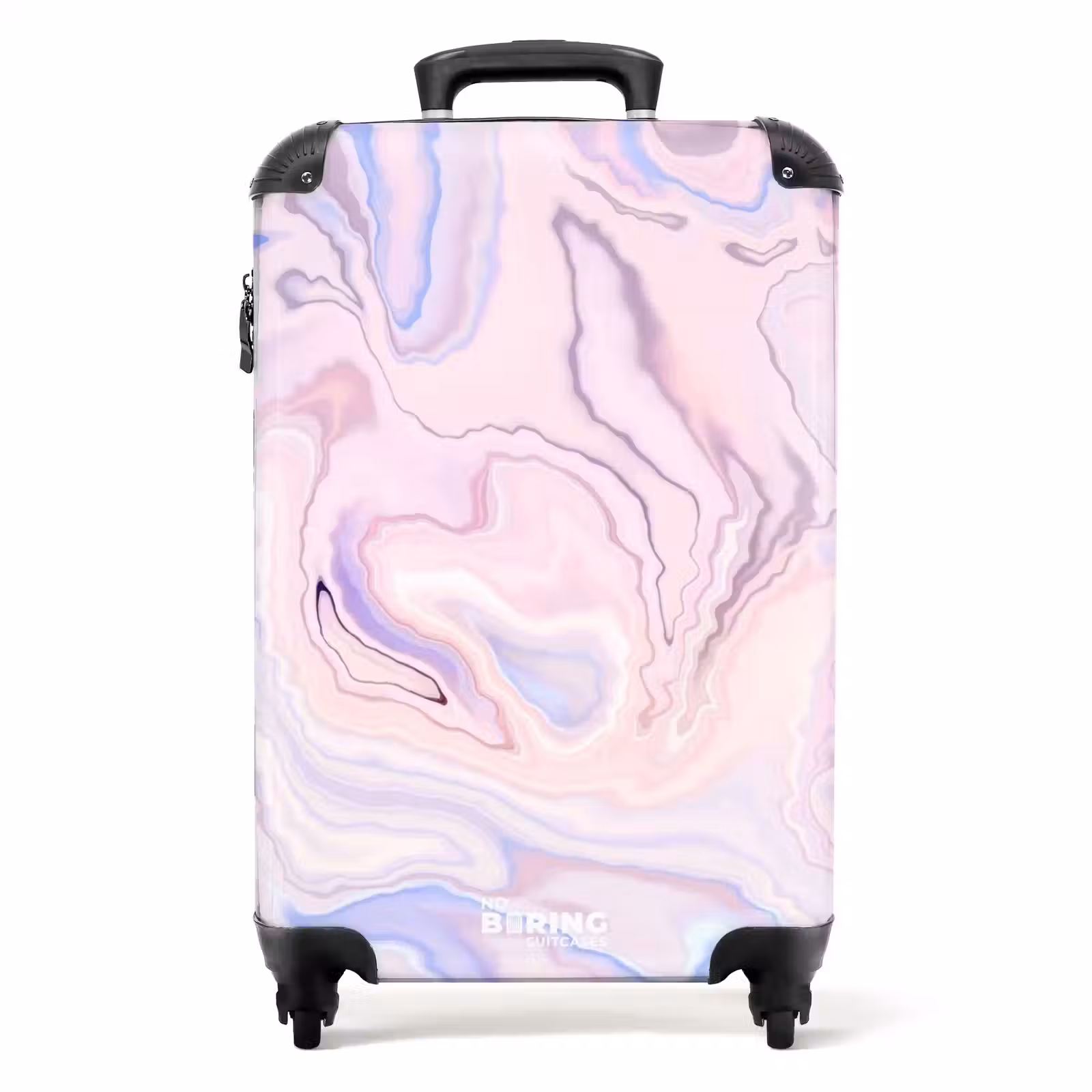 Suitcase - Marble - Pastel Pink and Blue Marble Swirls — 1
