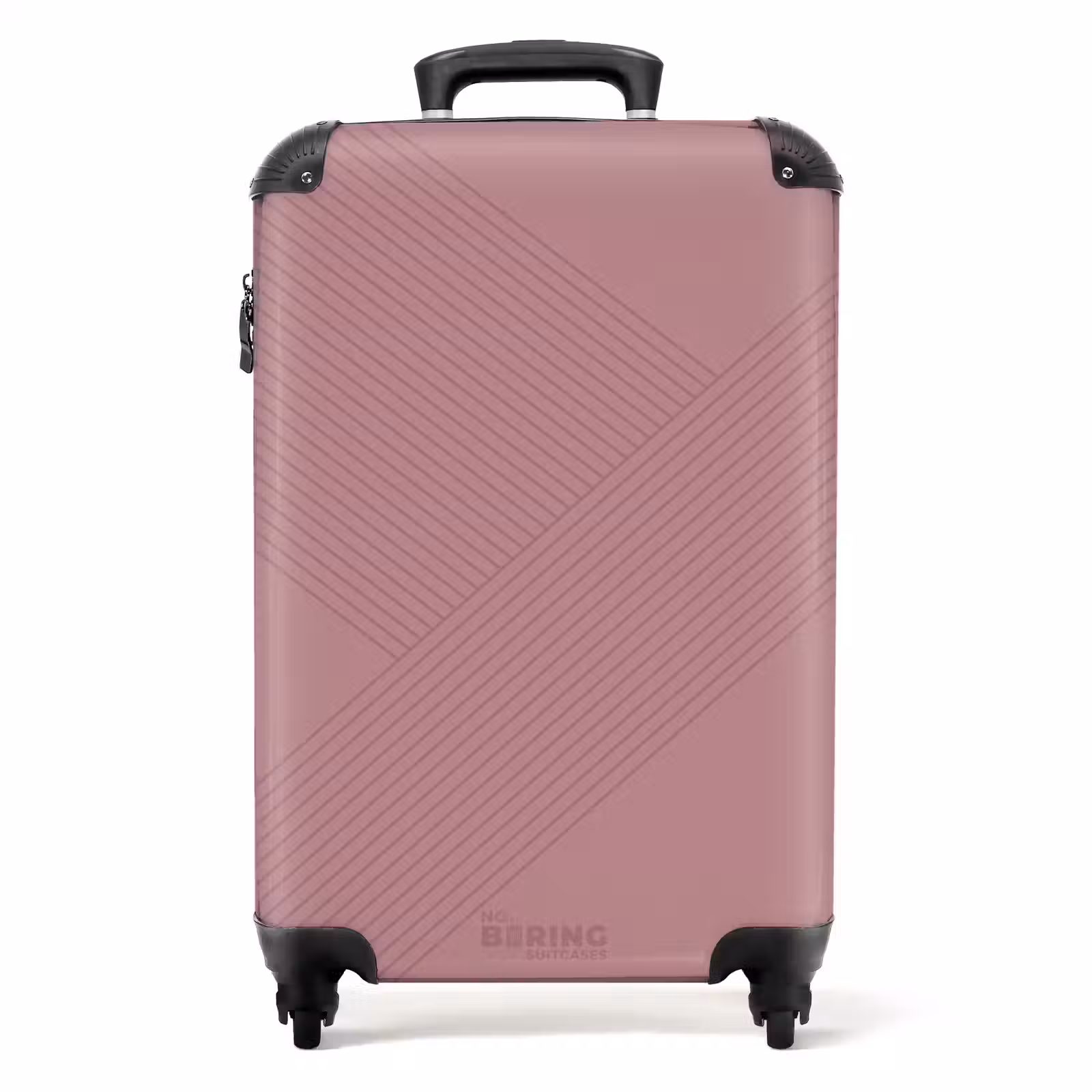 Suitcase - Minimal - Crossing lines on powder pink — 1