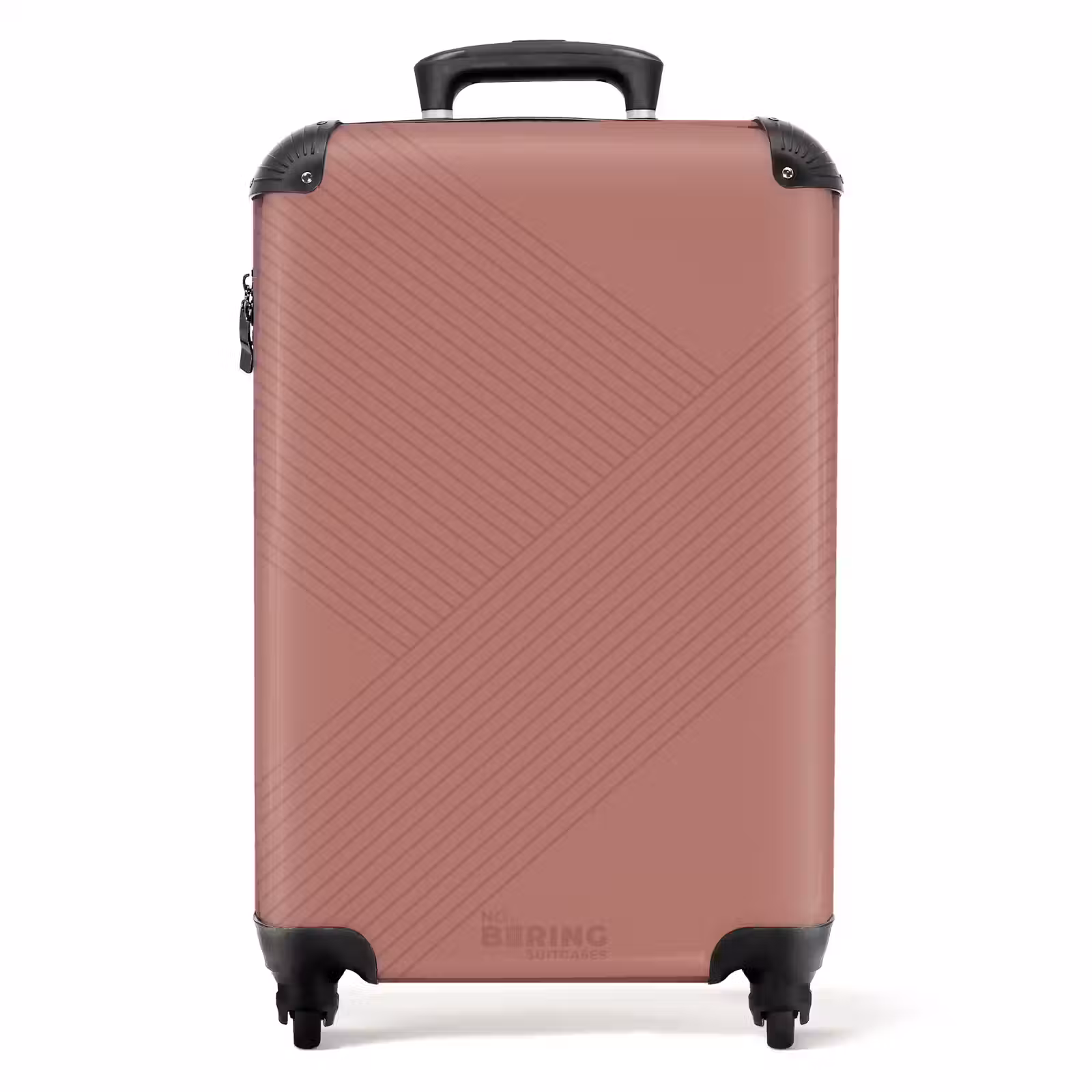 Suitcase - Minimal - Crossing lines on terracotta pink — 1