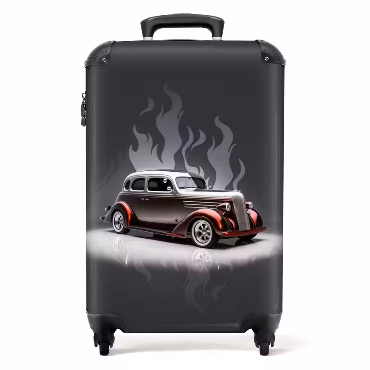 Suitcase - Gray car with gray flames — 1