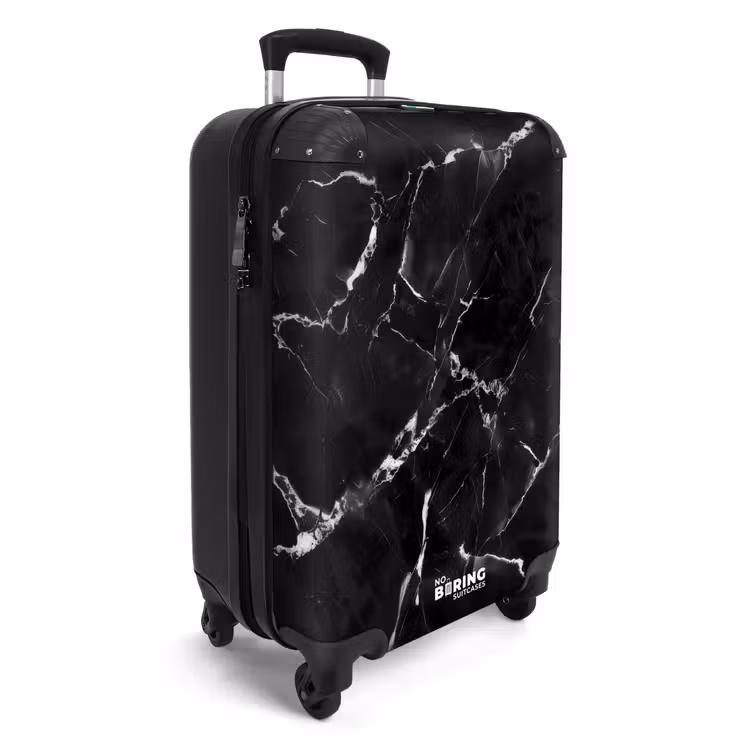 Suitcase - Marble - Black Marble with White Veins — 2