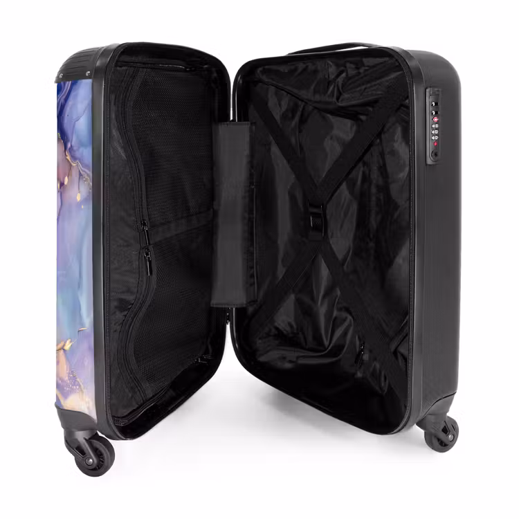 Suitcase - Marble - Dreamy Marble Waves in Purple and Blue — 4