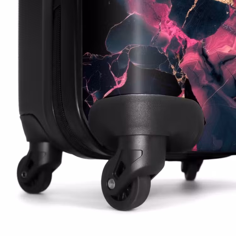 Suitcase - Marble - Fluorescent Pink in Dark Marble — 6