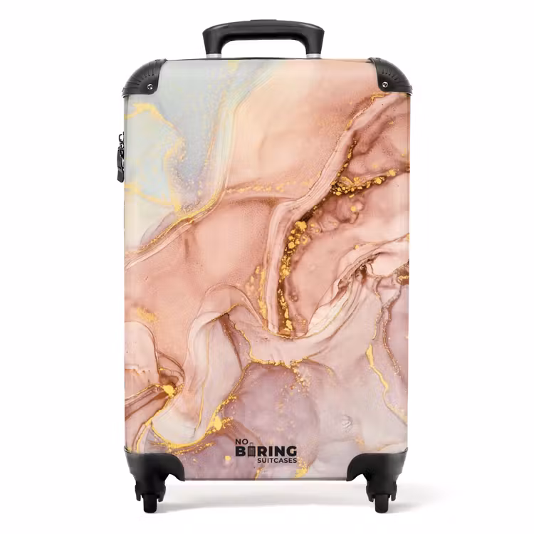 Suitcase - Marble - Golden Streams in Pastel — 1