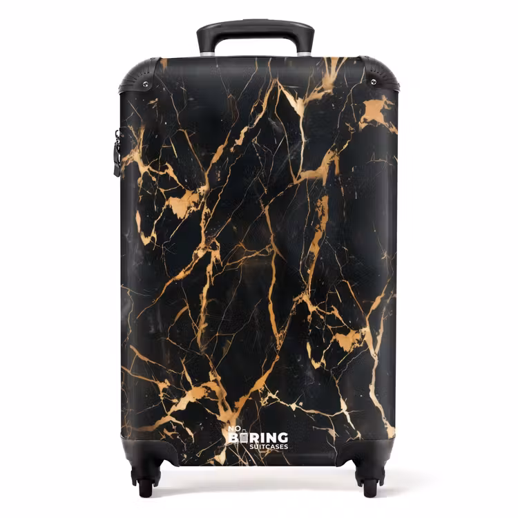 Suitcase - Marble - Golden Veins on Black Marble — 1