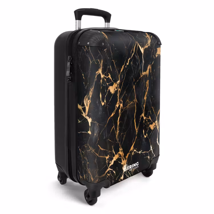 Suitcase - Marble - Golden Veins on Black Marble — 2