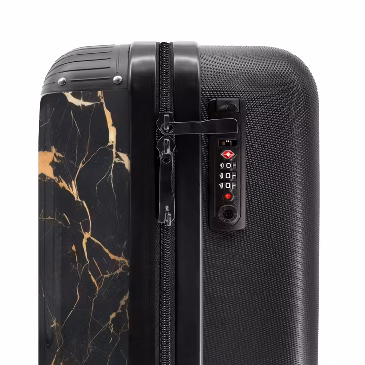 Suitcase - Marble - Golden Veins on Black Marble — 5