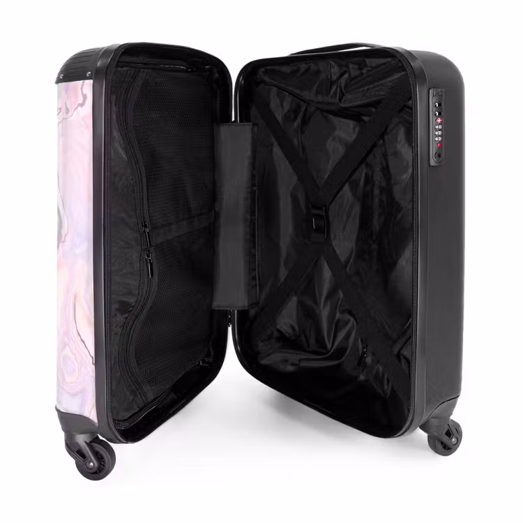 Suitcase - Marble - Pastel Pink and Blue Marble Swirls — 4