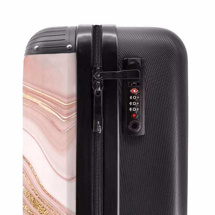 Suitcase - Marble - Pink Marble with Gold Accents — 5