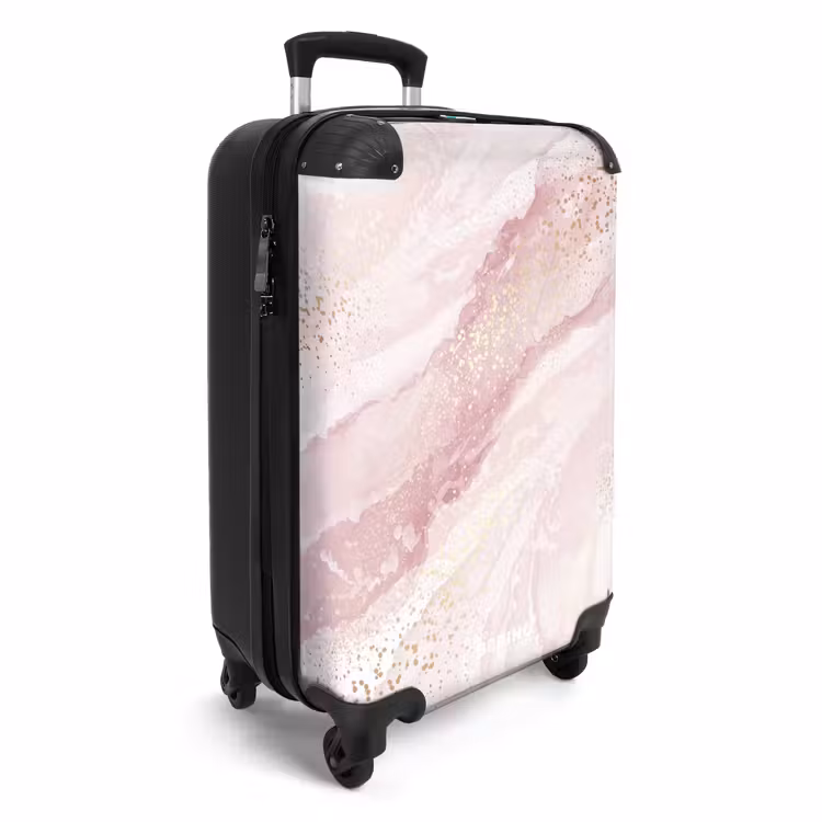 Suitcase - Marble - Shimmering Pink Marble Stripes — 2