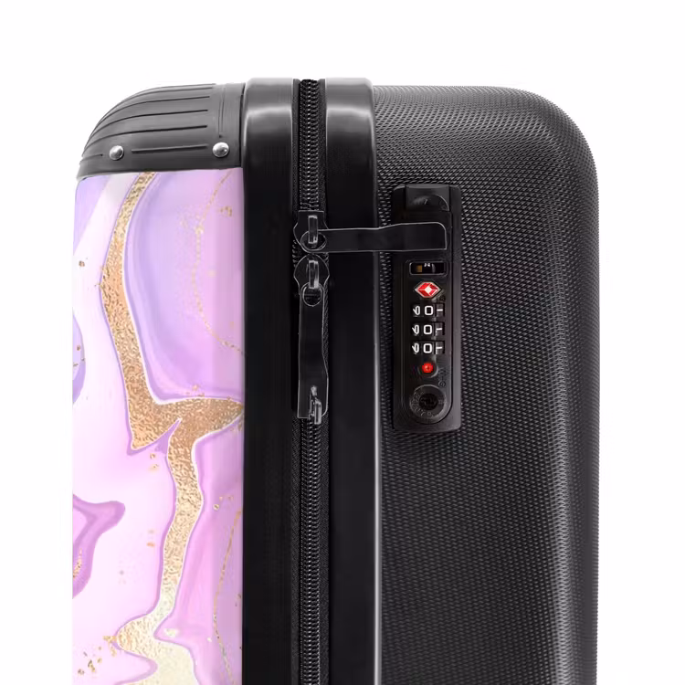 Suitcase - Marble - Soft Pink and Purple Marble Waves — 5