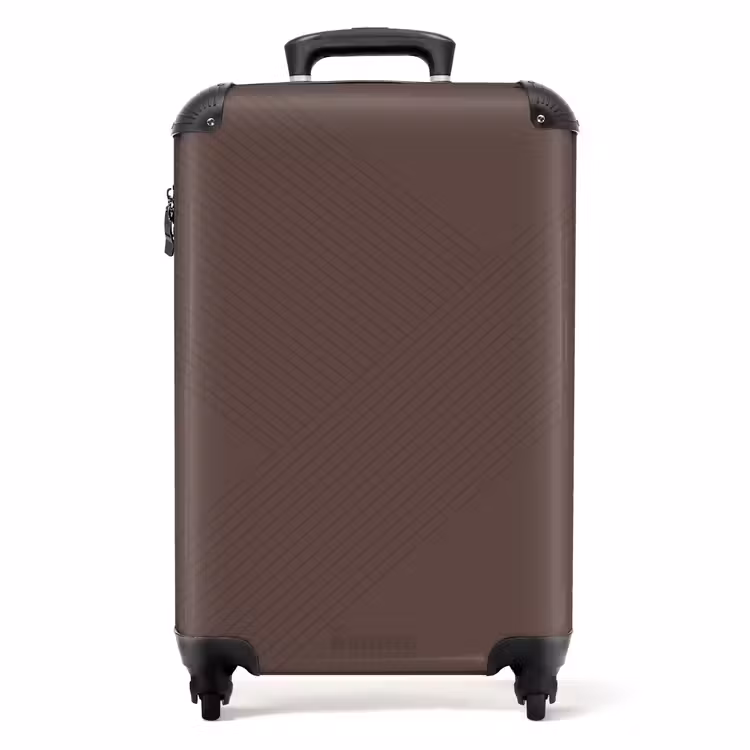 Suitcase - Minimal - Crossing lines on chocolate brown — 1