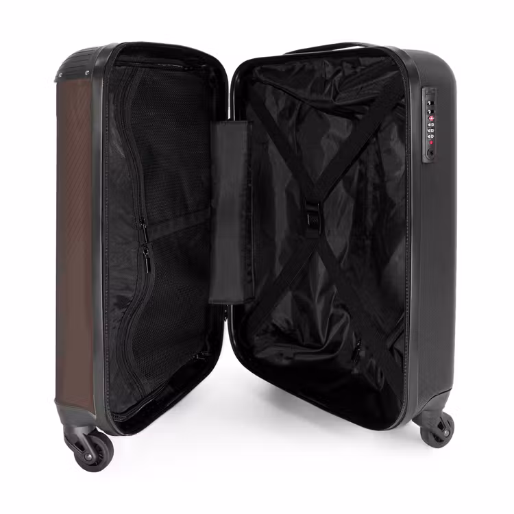 Suitcase - Minimal - Crossing lines on chocolate brown — 4