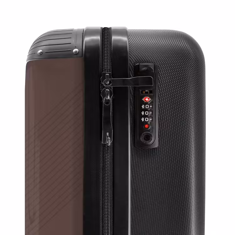 Suitcase - Minimal - Crossing lines on chocolate brown — 5