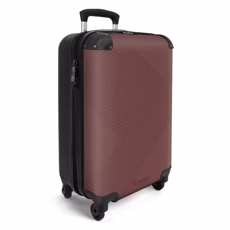 Suitcase - Minimal - Crossing lines on pink brown — 2