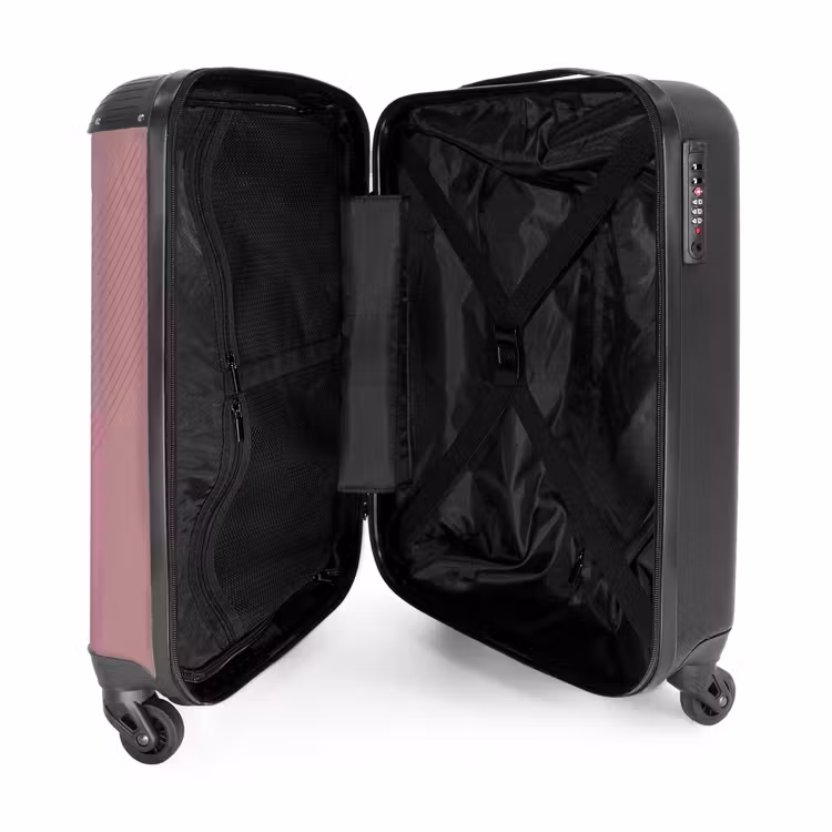 Suitcase - Minimal - Crossing lines on powder pink — 4