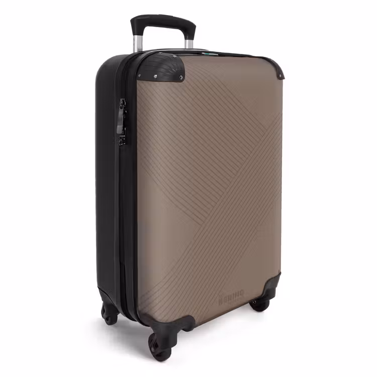 Suitcase - Minimal - Crossing lines on taupe brown — 2