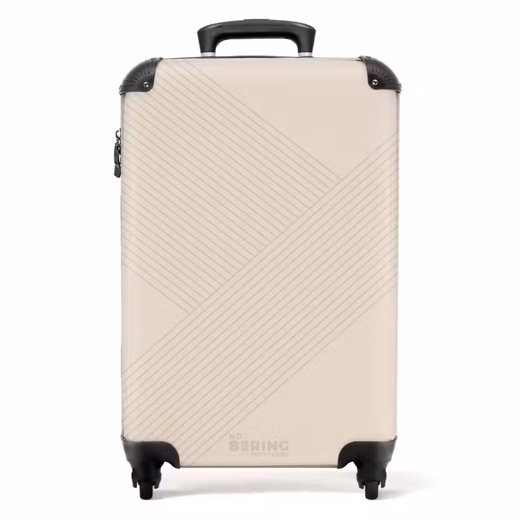 Suitcase - Minimal - Crossing lines on warm beige — 1