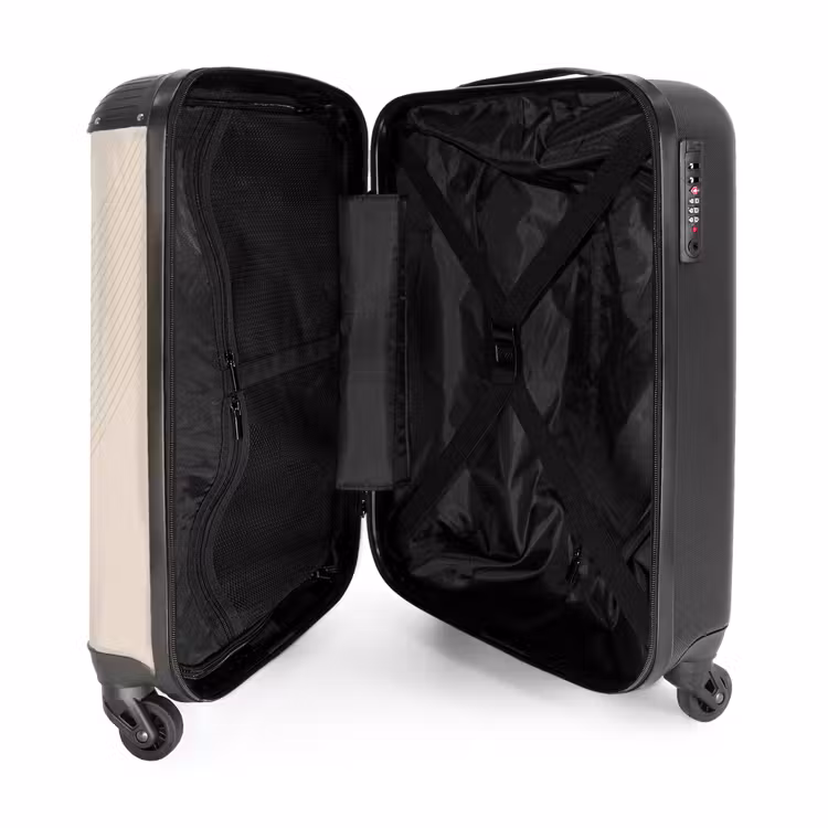 Suitcase - Minimal - Crossing lines on warm beige — 4