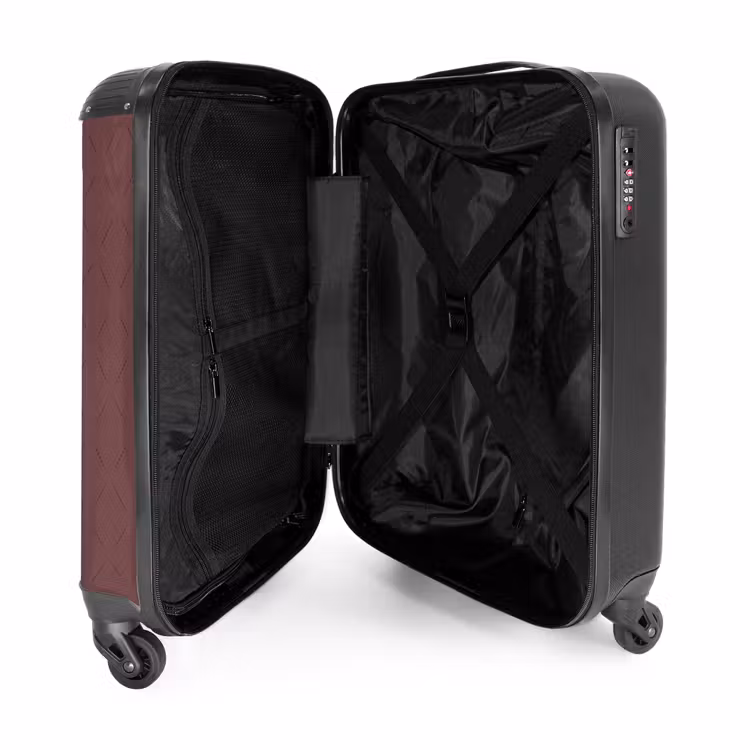 Suitcase - Minimal - Subtle Pattern Chestnut Brown — 4