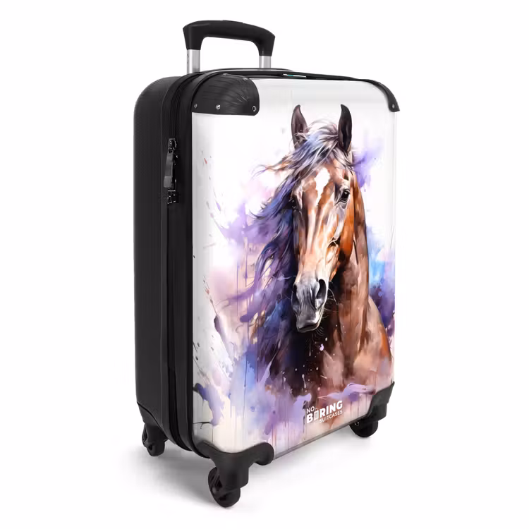 Suitcase - Watercolor horse with colorful splashes — 2