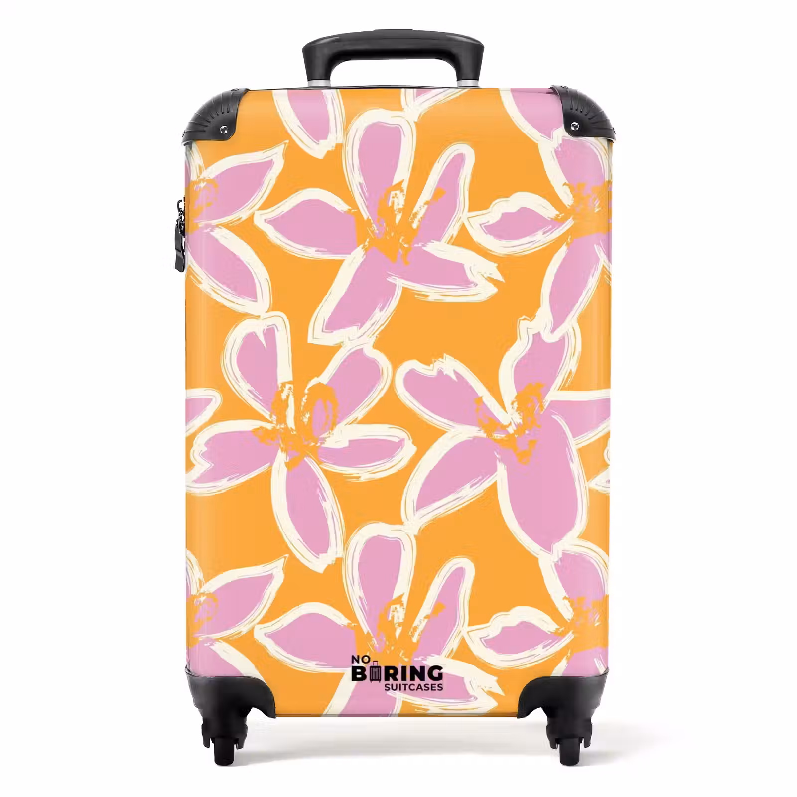 Suitcase - Pastel flowers - Pink with orange — 1