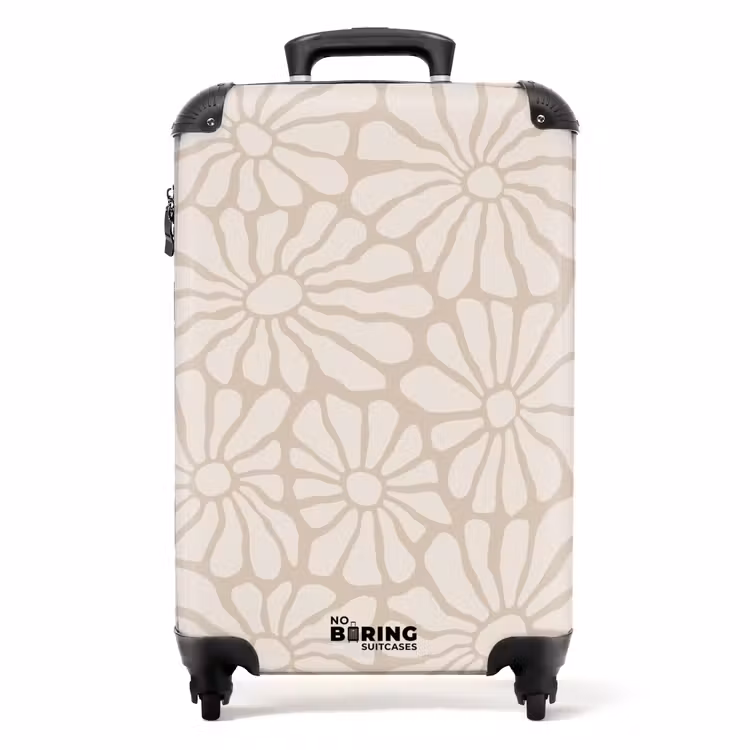 Suitcase - Pastel flowers - Beige — 1