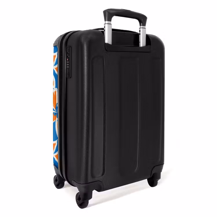 Suitcase - Pastel flowers - Orange with blue — 3