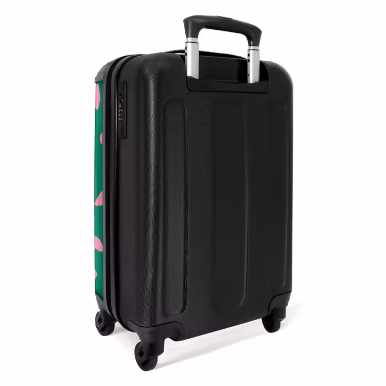 Suitcase - Pastel flowers - Pink with green — 3