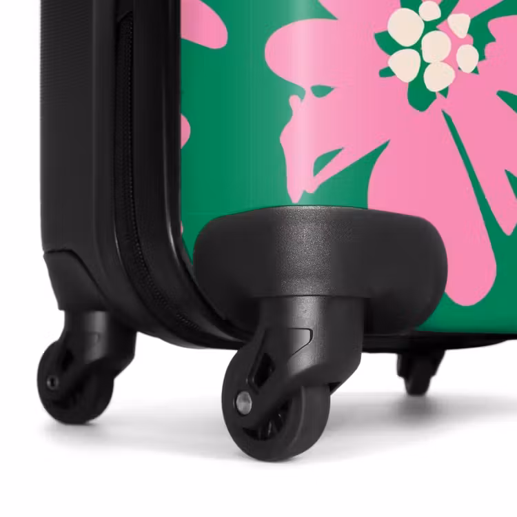 Suitcase - Pastel flowers - Pink with green — 6