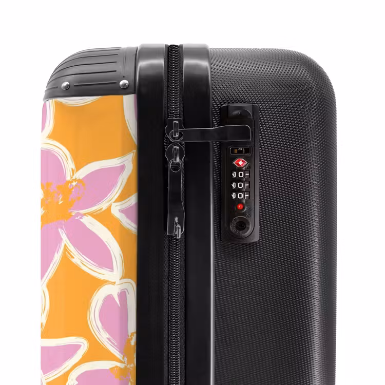 Suitcase - Pastel flowers - Pink with orange — 5