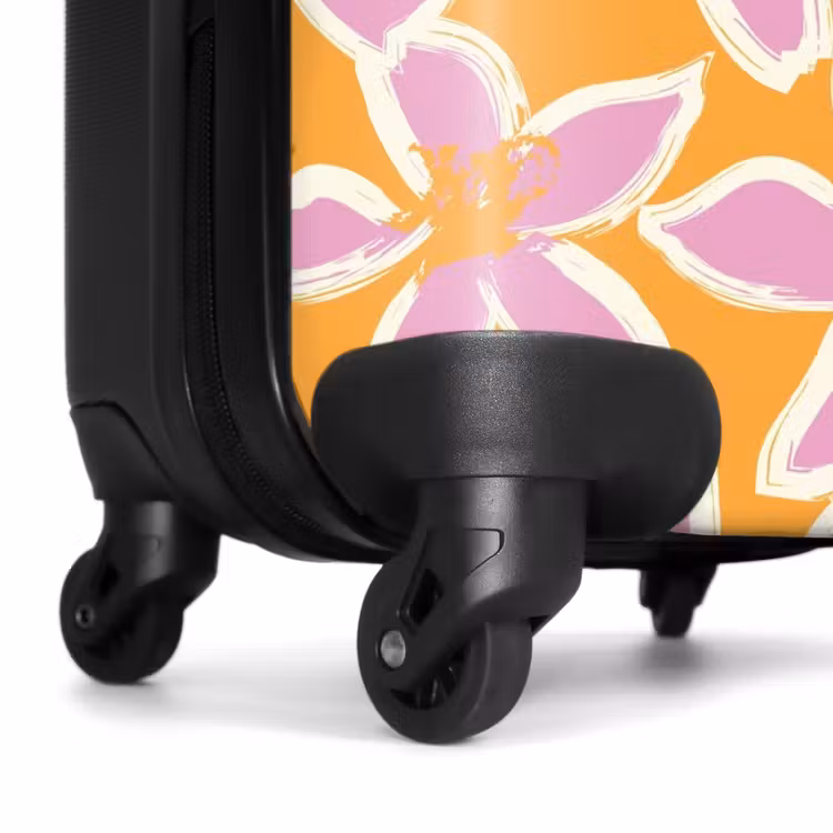 Suitcase - Pastel flowers - Pink with orange — 6