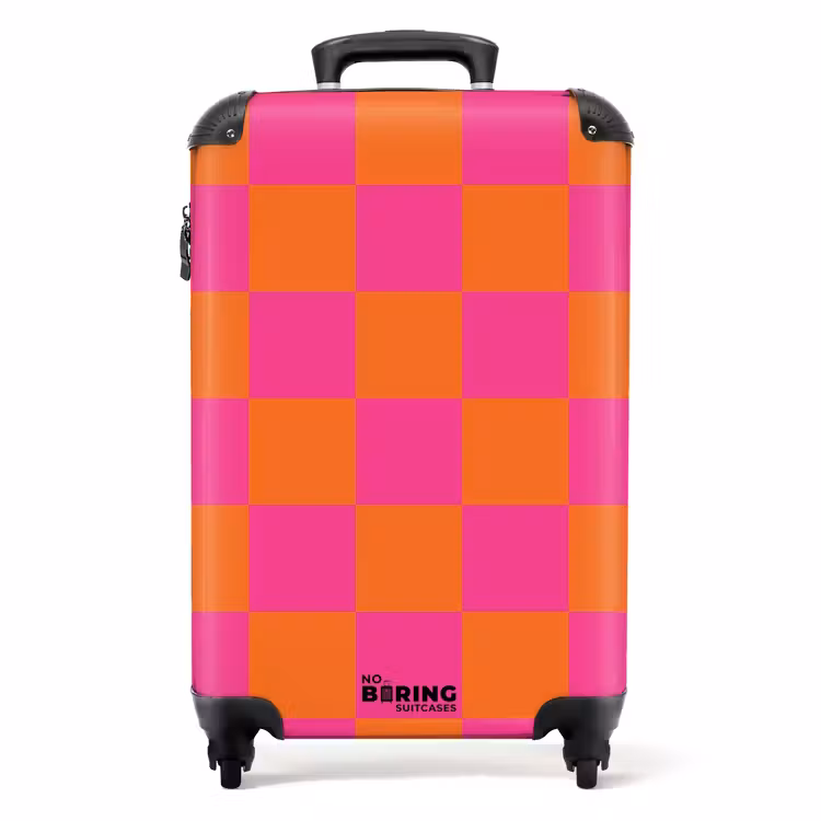Suitcase - Squares - Pink/Orange — 1
