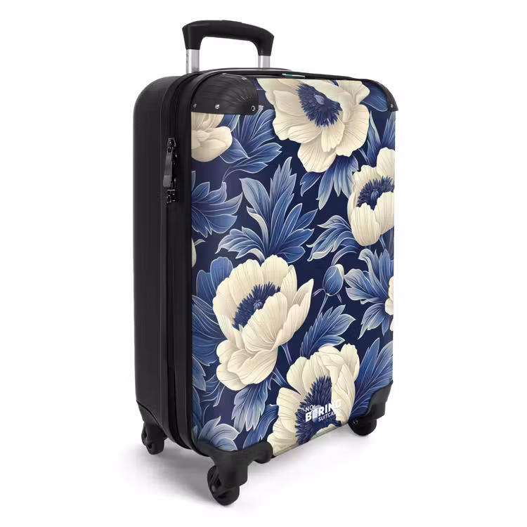 Suitcase - Vintage flowers - Blue — 2